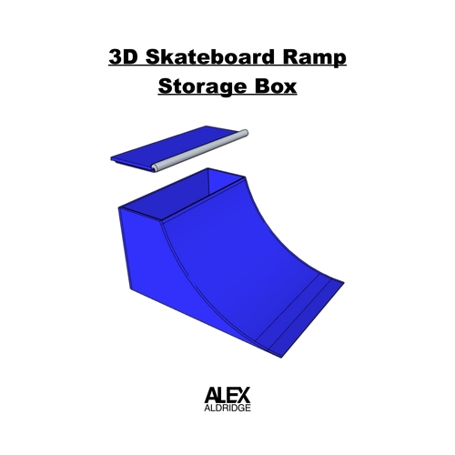 3D Skateboard Ramp Storage Box