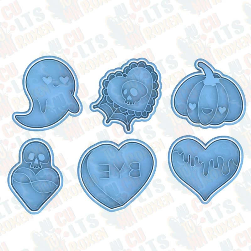 Valentines Gothic cookie cutter set of 6