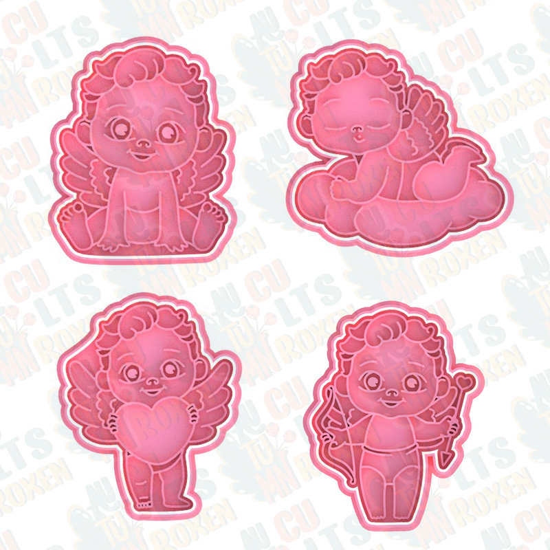 Cupid Valentines day cookie cutter set of 4
