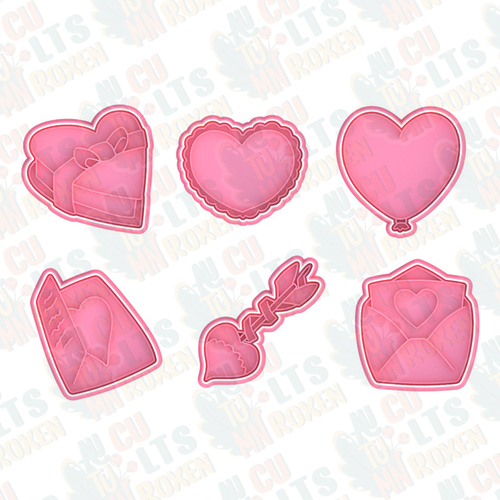Valentines Day cookie cutter set of 6