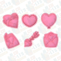 Small Valentines Day cookie cutter set of 6 3D Printing 473439