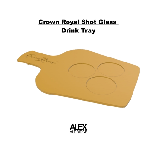  3D Crown Royal Shot Glass Drink Serving Tray 3D Print 473476