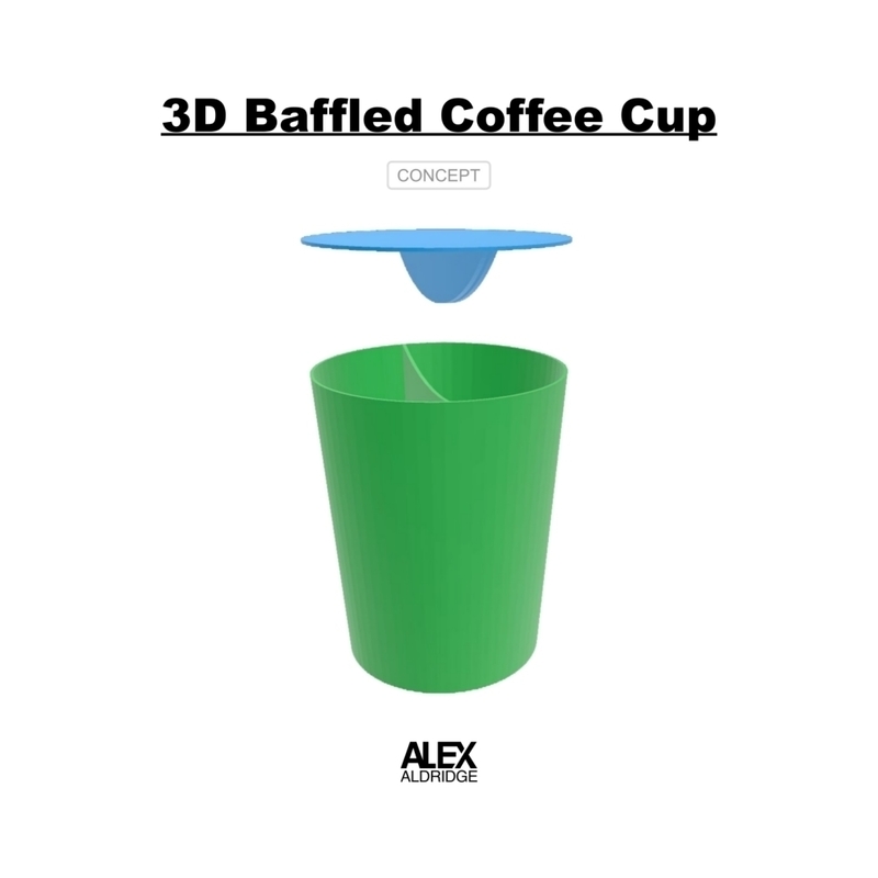 3D Baffled Paper Coffee Cup Concept