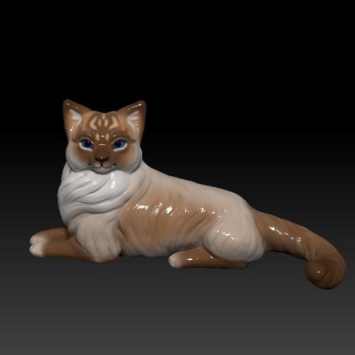 Birman cat lies 3D Print 473879