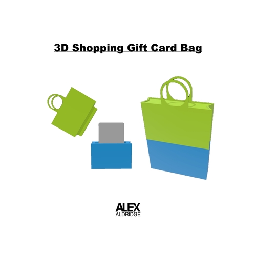 3D Shopping Gift Card Cash Bag