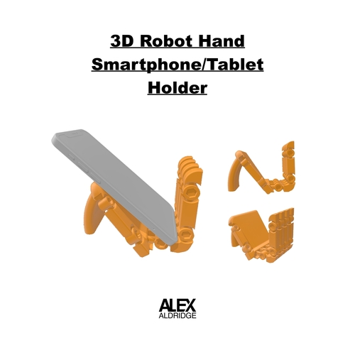 3D Robot Hand Smartphone Tablet Holder