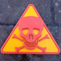 Small 3D warning skull sign 3D Printing 474405