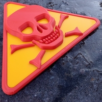 3D warning skull sign - Thumbnail 2
