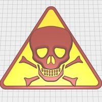 3D warning skull sign - Thumbnail 4