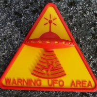 Small UFO WARNING sign 3D Printing 474416