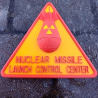 Nuclear warning 3D sign - Thumbnail 3