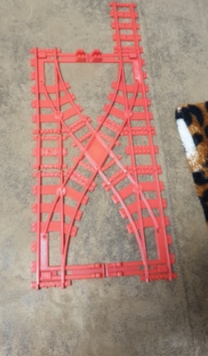 Lego train track double crossing modular points  3D Print 474454