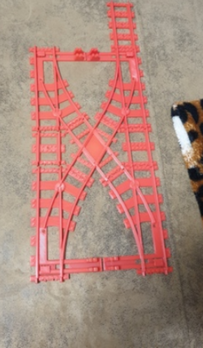 Lego train track double crossing modular points 