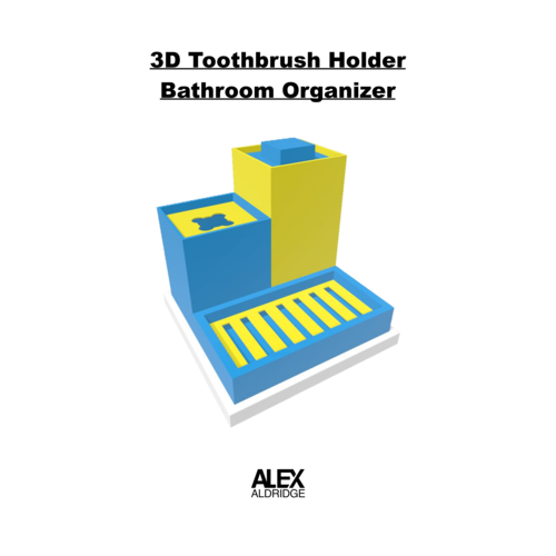 3D Toothbrush Holder Bathroom Organizer