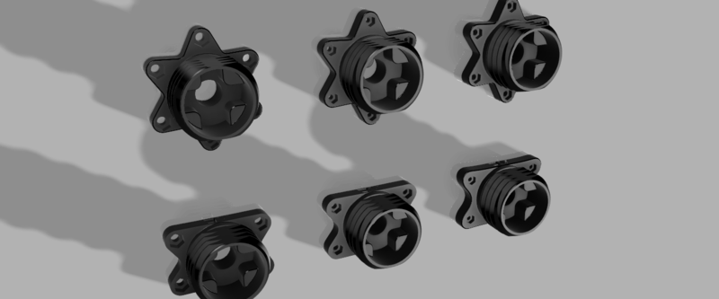 70 MM THRUSTMASTER WHEEL ADAPTER / QUICK RELEASE M4, M5, M6