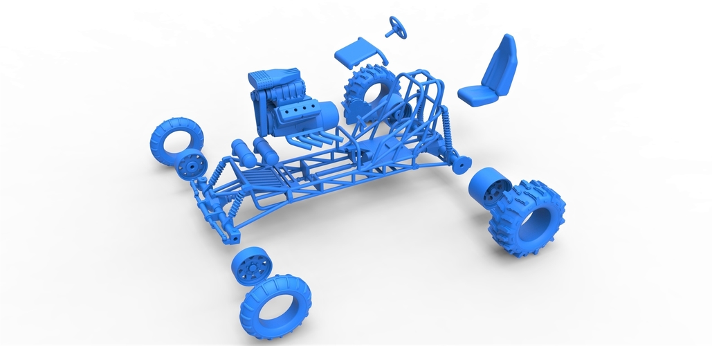 Diecast Mud dragster Scale 1 to 25 3D Print 475308