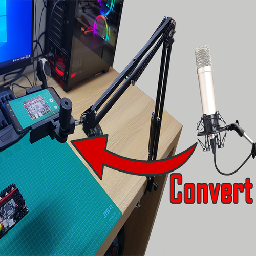 Convert Mic Stand Into Phone Stand 3D Print 475345