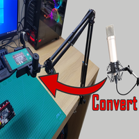 Small Convert Mic Stand Into Phone Stand 3D Printing 475345