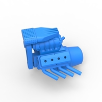 Diecast V8 engine for mud dragster 1:25 - Thumbnail 2