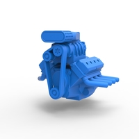 Diecast V8 engine for mud dragster 1:25 - Thumbnail 4