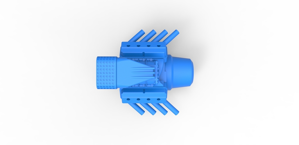 Diecast V8 engine for mud dragster 1:25 3D Print 475419