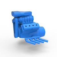 Diecast V8 engine for mud dragster 1:25 - Thumbnail 12