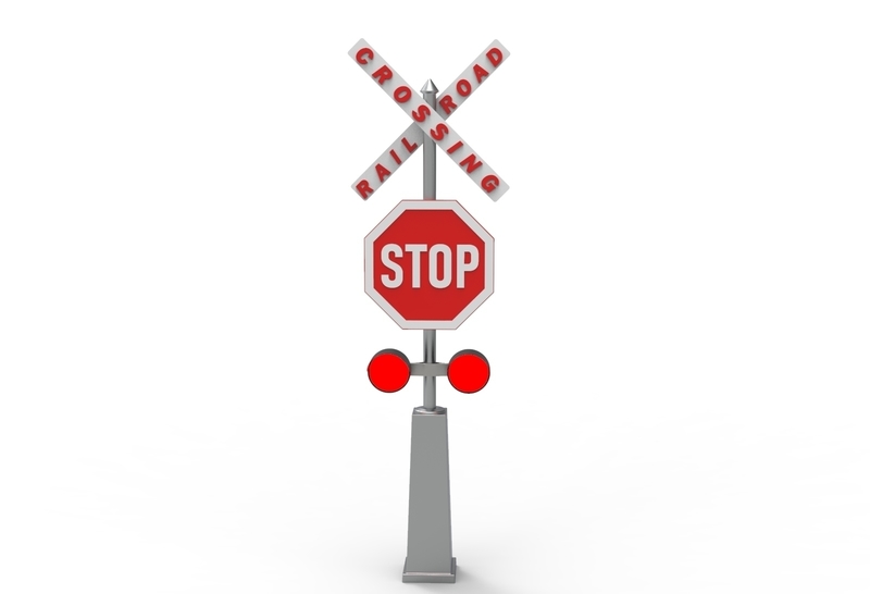 Rail road crossing stop sign