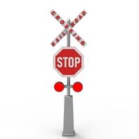 Small Rail road crossing stop sign 3D Printing 475430