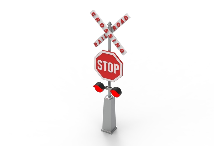 Rail road crossing stop sign 3D Print 475438