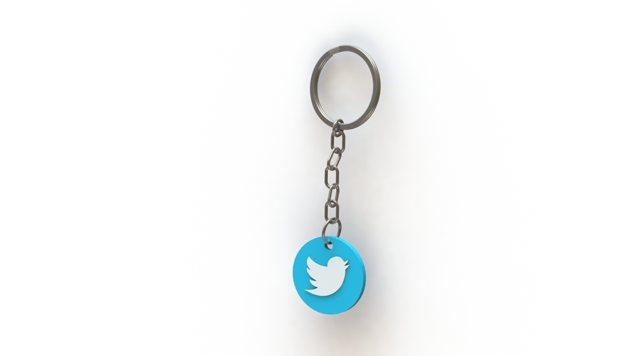 Twitter Keychain 3D Print 475696