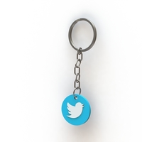 Small Twitter Keychain 3D Printing 475696