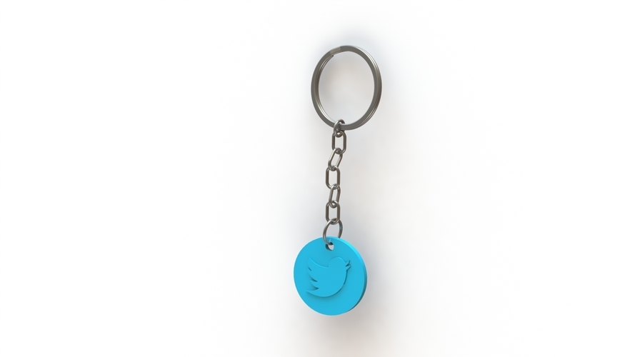 Twitter Keychain 3D Print 475698