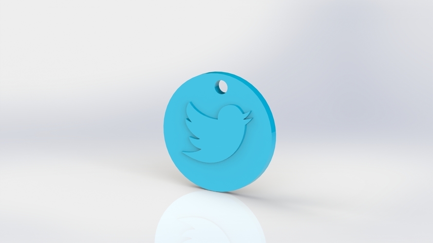 Twitter Keychain 3D Print 475699