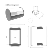 3D Round Storage Tube Box Container - Thumbnail 1