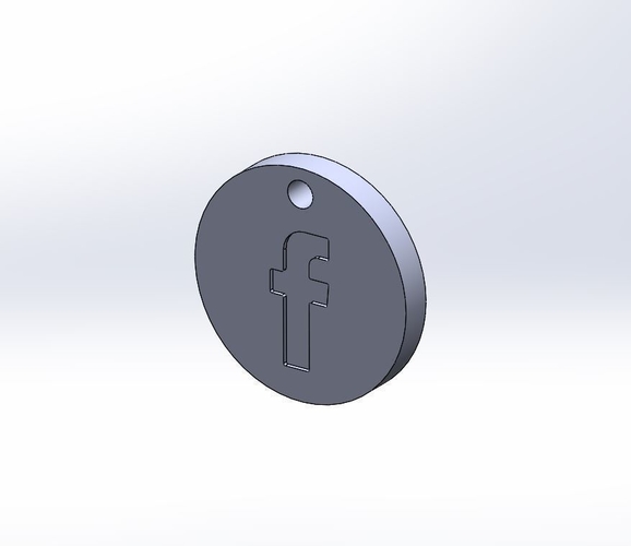 Facebook Keychain 3D Print 475760