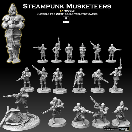 Steampunk Musketeers 3D Print 475835