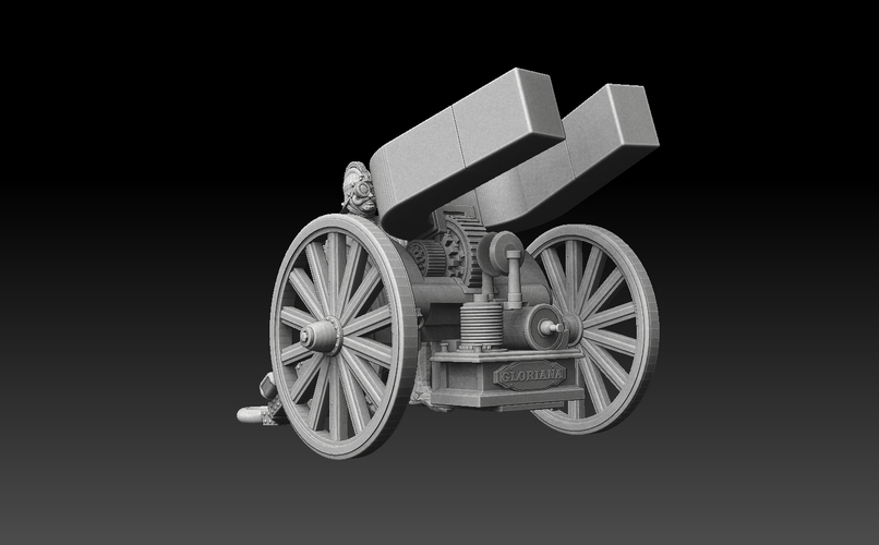 Steampunk Magnetic Mortar 3D Print 475883