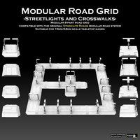 Small Modular Road Grid Streetlights And Crosswalks 3D Printing 475923