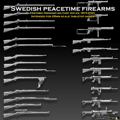 Swedish Peacetime Firearms 1815-2021 3D Print 475976