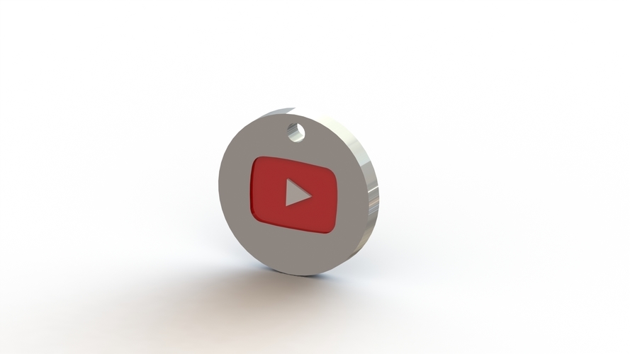 YouTube Keychain 3D Print 476031