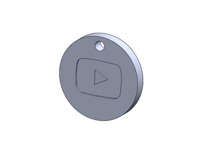 YouTube Keychain 3D Print 476034