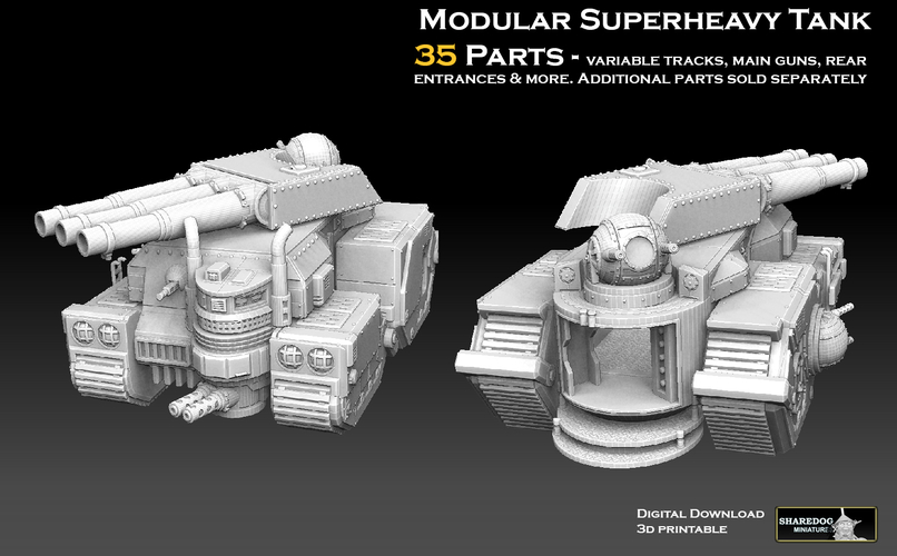 Modular Superheavy Tank 3D Print 476078