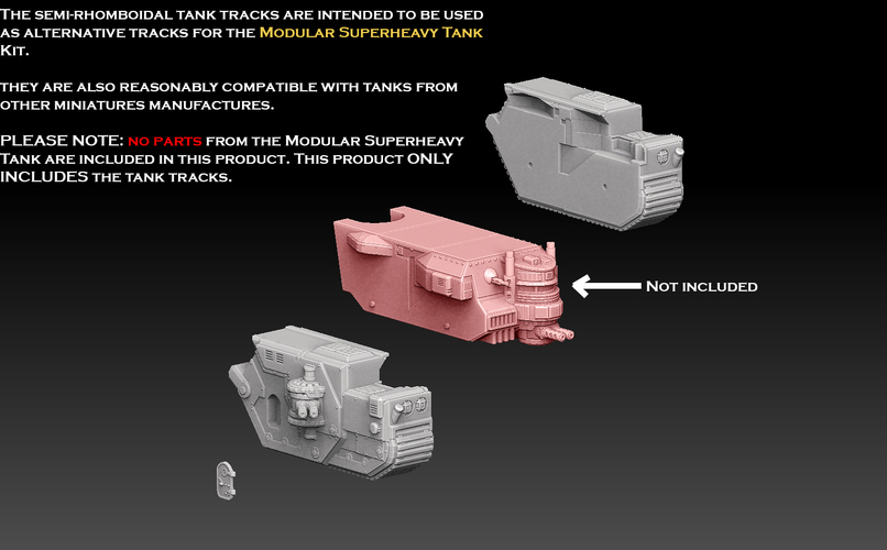 Semi- Rhomboid Tank Tracks 3D Print 476090