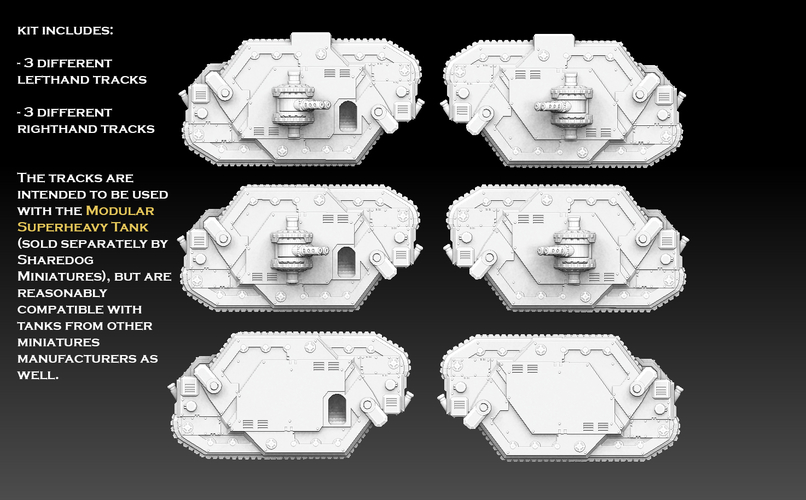 Rhomboid Tank Tracks 3D Print 476099