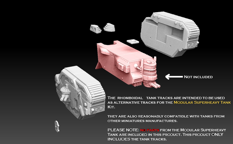 Rhomboid Tank Tracks 3D Print 476100