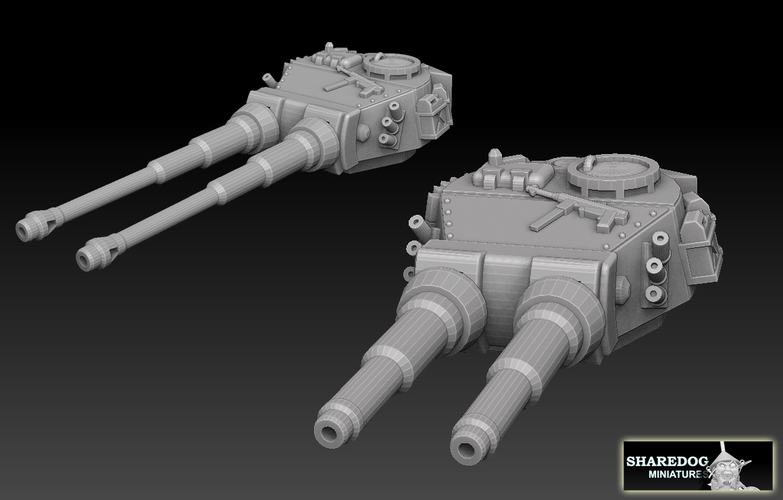 Double Barrelled Tiger Tank Turrets 3D Print 476145