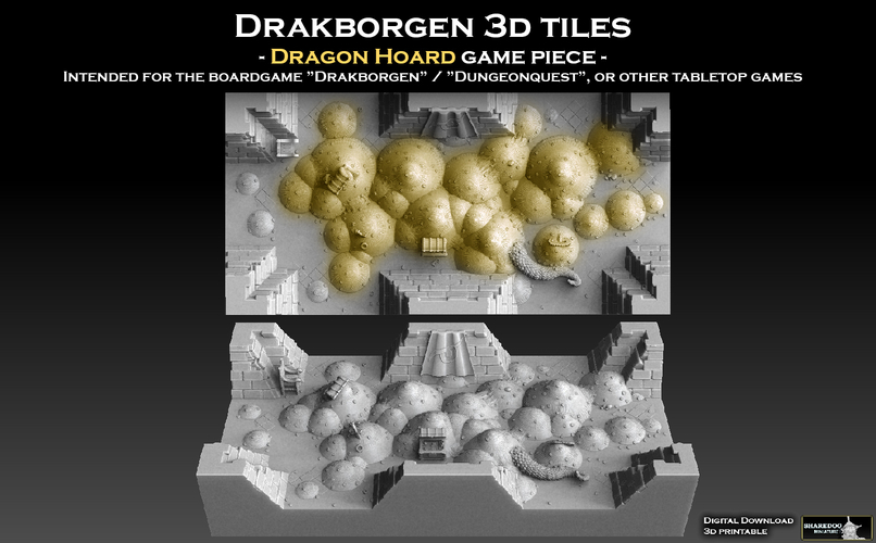 Drakborgen 3D Tiles Dragon Hoard 3D Print 476358