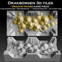Small Drakborgen 3D Tiles Dragon Hoard 3D Printing 476358