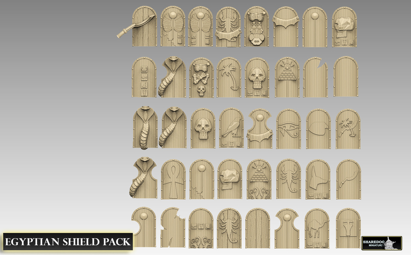 Egyptian Shield Pack 3D Print 476877