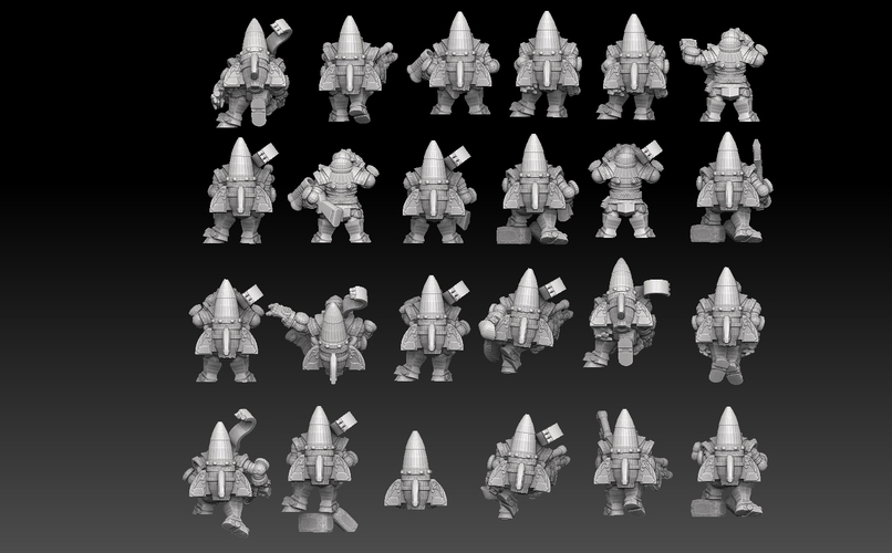 Space Dwarf Rocketeers 3D Print 477125